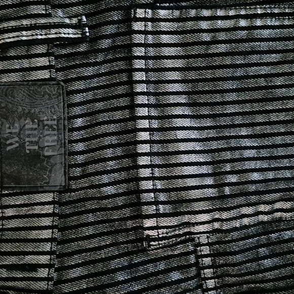 We The Free Silver/Black Striped Wide Leg Jeans Size 29 X 34 Never Worn - Picture 5 of 7